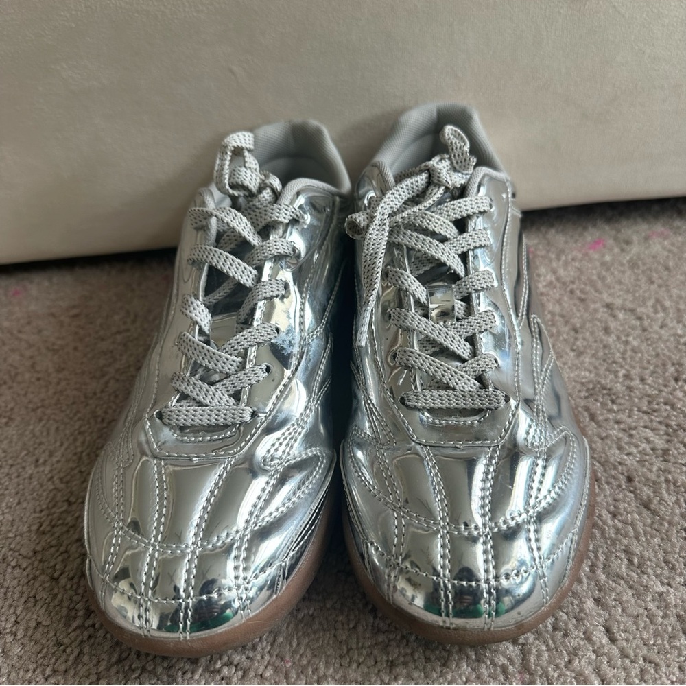 Metallic Silver Sneakers
